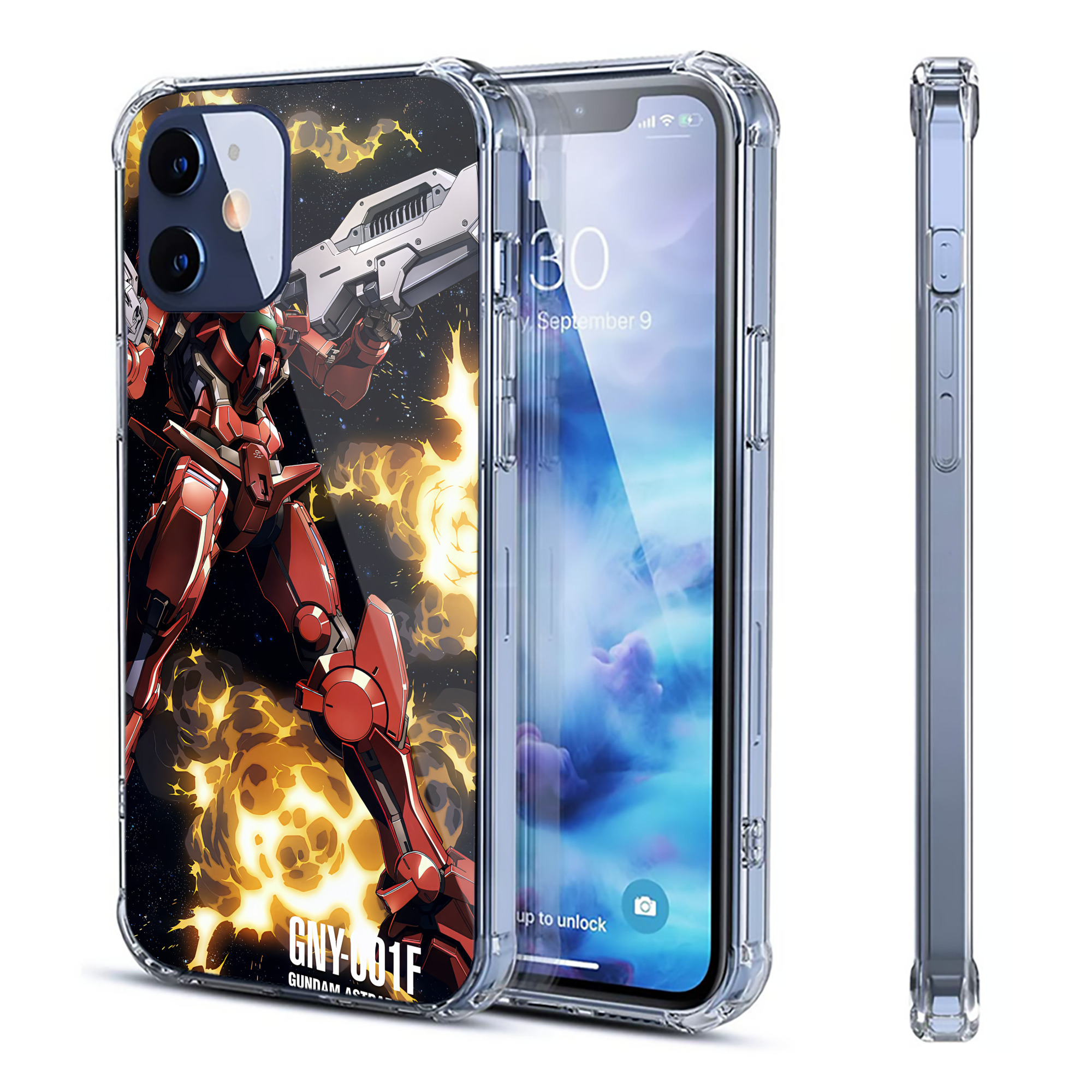 （画像用） 機動戦士ガンダム Mobile Suit Gundam 【iPhone 12シリーズ対応】透明スマホケース（クリアソフトケース）